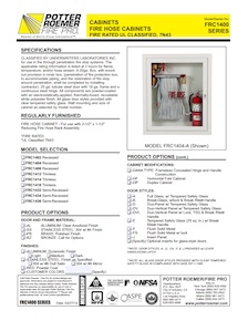 Fire Rated 2.5 x 1.5 Fire Hose Rack and Extinguisher Cabinet - Potter  Roemer