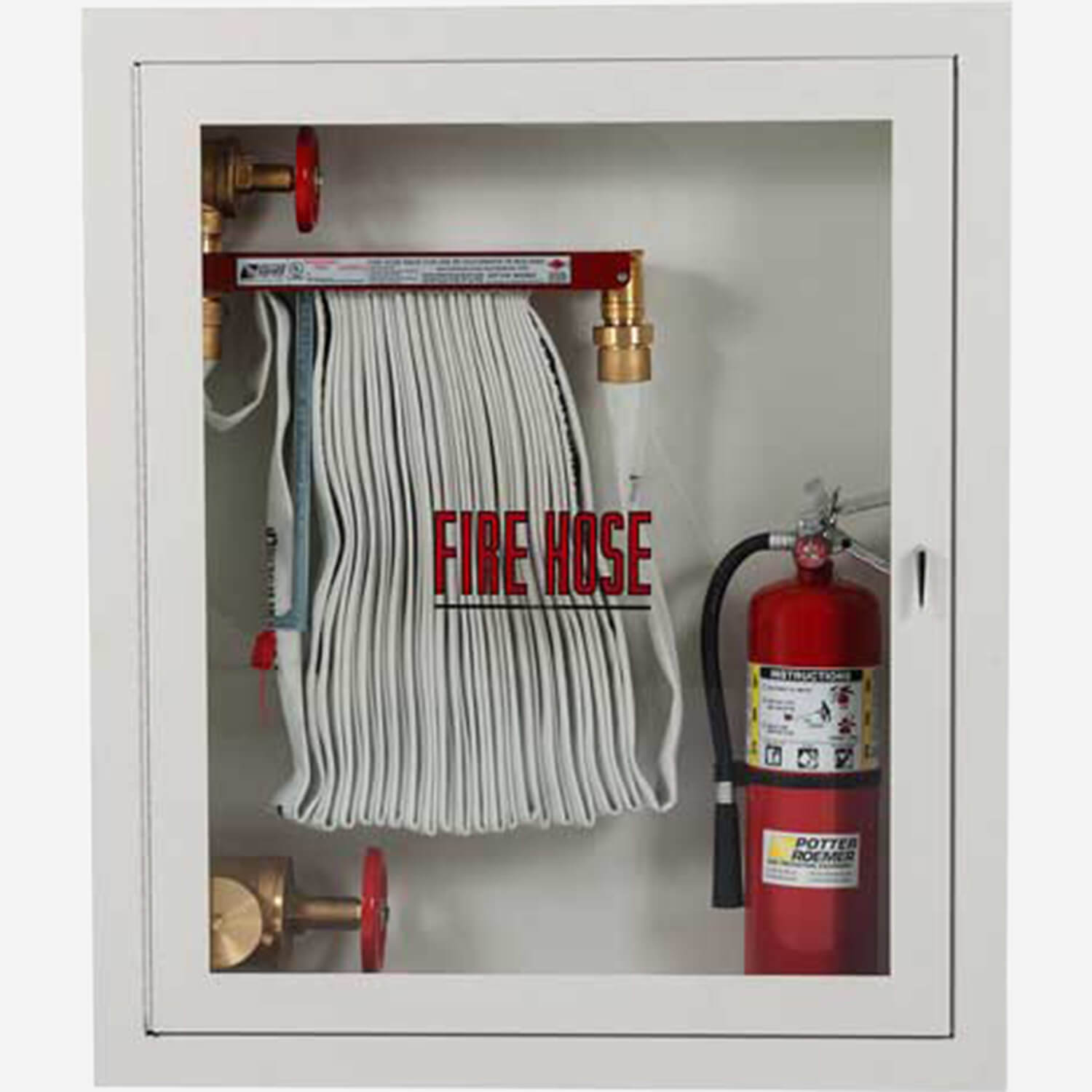 Fire Rated 1.5 Fire Hose Rack, 2.5 Fire Dept. Valve and Extinguisher  Cabinet - Potter Roemer